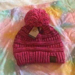 C.C Bubblegum Pink Confetti Beanie with Pom Pom!💖